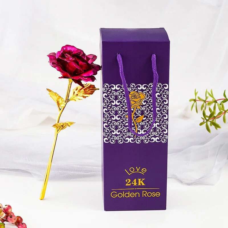 Tổng hợp vàng mạ lá hoa hồng Valentine quà tặng vợ kết hôn mẹ ngày tình yêu vĩnh cửu