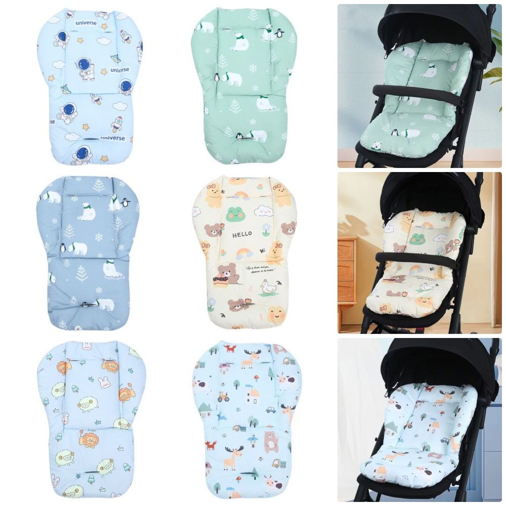 MIRACU 1Pcs อุปกรณ์เสริมรถเข็นเด็ก เบาะรถเข็นเด็ก รถเข็นเด็ก Buggy ลายการ์ตูน เบาะนั่งรถเข็นเด็กทารก หนาขึ้น สำหรับทุกฤดูกาล พรมทั่วไปตู้โดยสาร