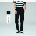 GIORDANO Men Pants 4-Way Stretch Lightweight Pants Half Elastic Waist 4-Pocket Simple Basic Fashion Casual Pants 13115121