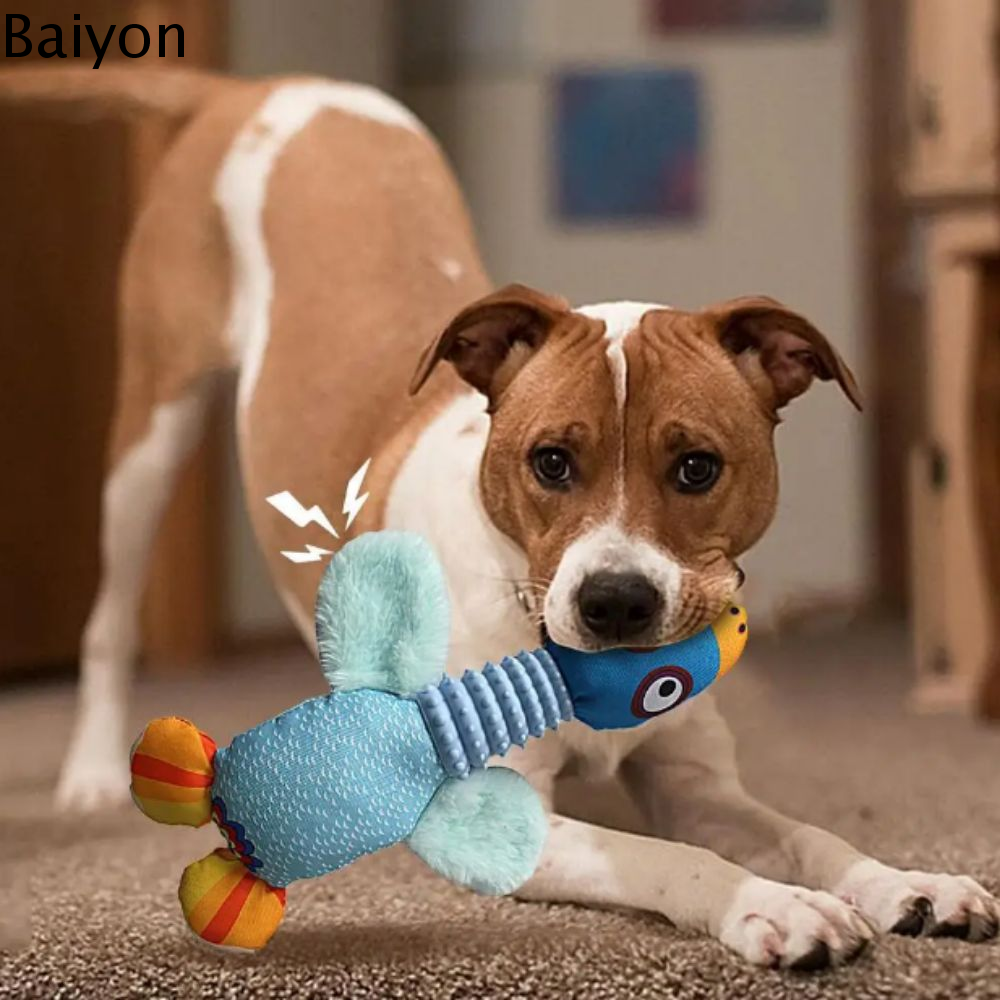 BAIYON Vải nhung lông Đồ chơi búp bê ngỗng cho chó Chống cắn Mềm Đồ chơi ngỗng kêu cho chó Hài Hước Âm thanh Đồ chơi huấn luyện chó Giảm bớt sự nhàm chán