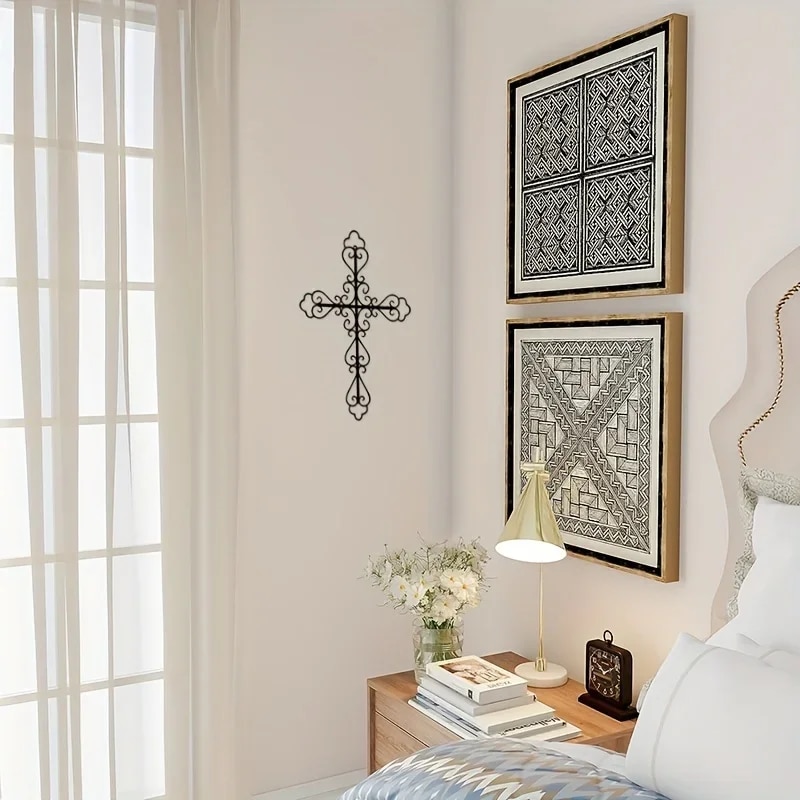 Kim loại chữ thập sắt trang trí nội thất treo tường kim loại trang trí nghệ thuật trang trí nội thất phòng ngủ phòng khách đồ treo tường trang trí kim loại