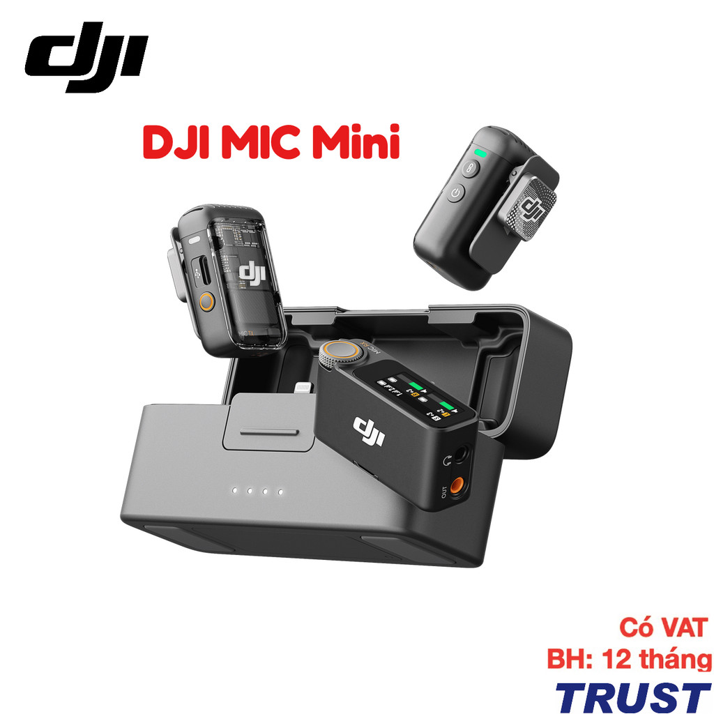 Bộ micro không dây cài áo DJI Mic Mini nhỏ gọn nhẹ, khử ồn chất lượng