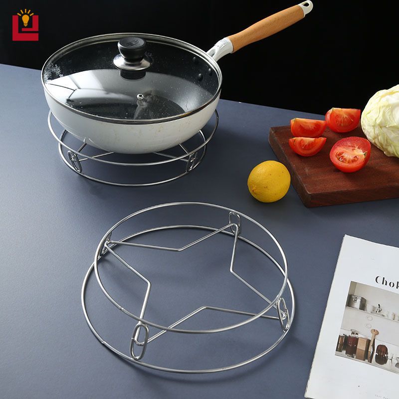 YONUO Stainless steel pot rack kitchen steaming pot rack heat pad thickening storage rack double multi-purpose shelves factory direct sale