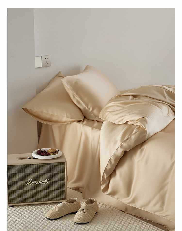 Set di biancheria da letto 60 pezzi in Tencel Four tinta unita Ice Silk Summer Naked, lenzuolo con angoli elasticizzati, set copripiumino, set di lenzuola in tre pezzi AoyuejHasd-CB