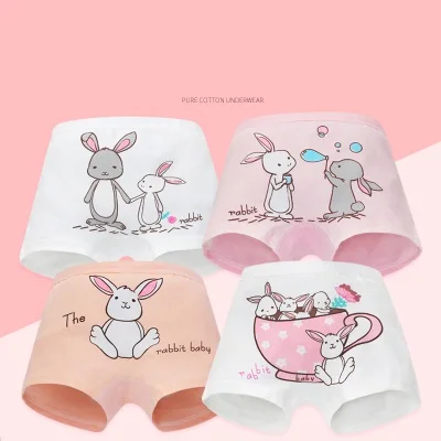 [A set of 4pcs] 100% Cotton Underwears GUS Girls Children Kids Baby Babies Shorts Briefs Panties Bunny Animals Princess Frozen Hello Kitty Pony underwear GUS10