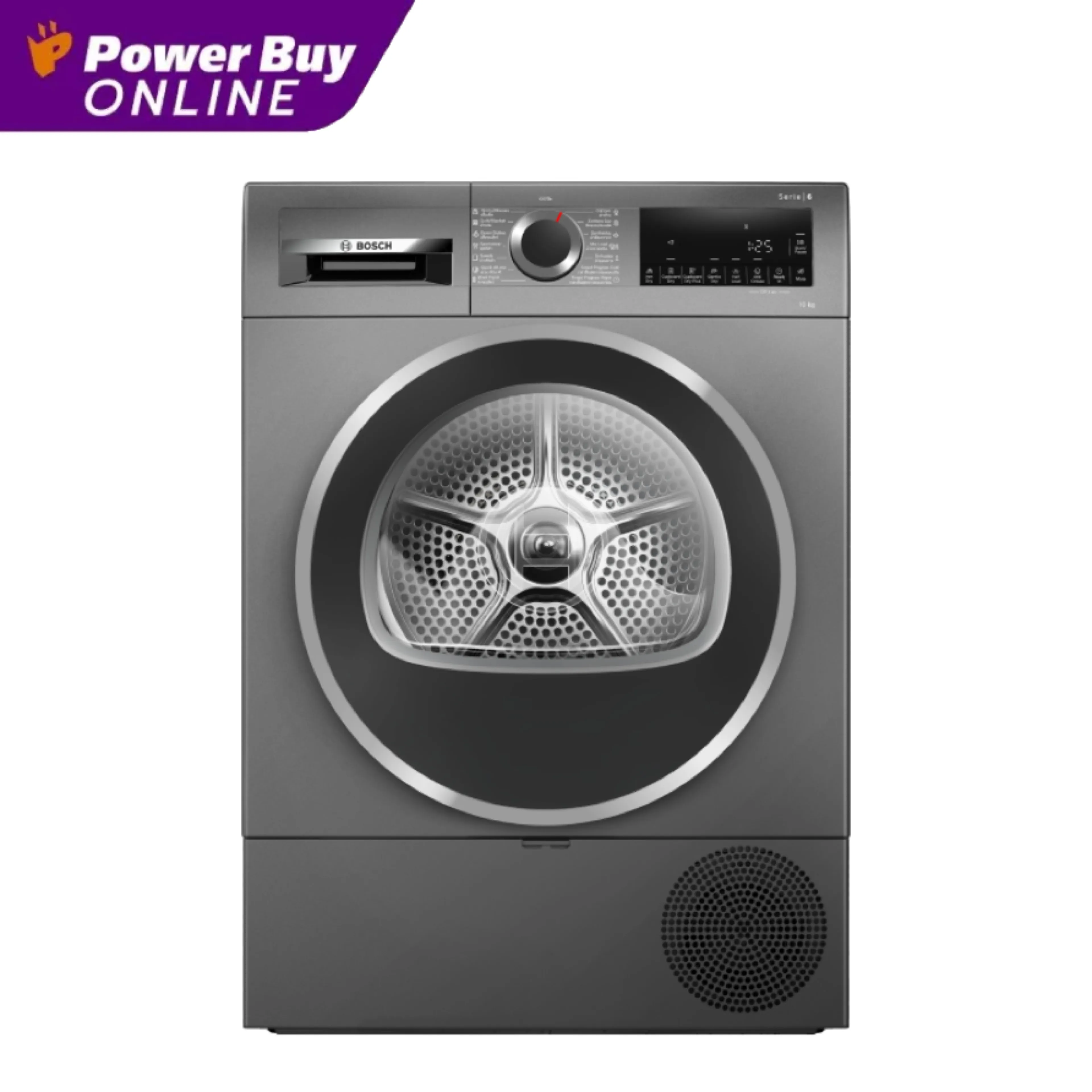 BOSCH เครื่องอบผ้าฝาหน้า Inverter 10 kg รุ่น WQG25303TH + ฐานรอง
