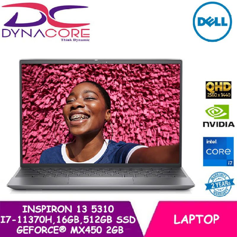 DYNACORE - DELL Inspiron 13 5310 Platinum Silver 13.3-inch 16:10 QHD | i7-11370H | 16GB RAM | 512GB SSD | GeForce(R)MX450 | WIN 10 HOME | 2 YEARS WARRANTY