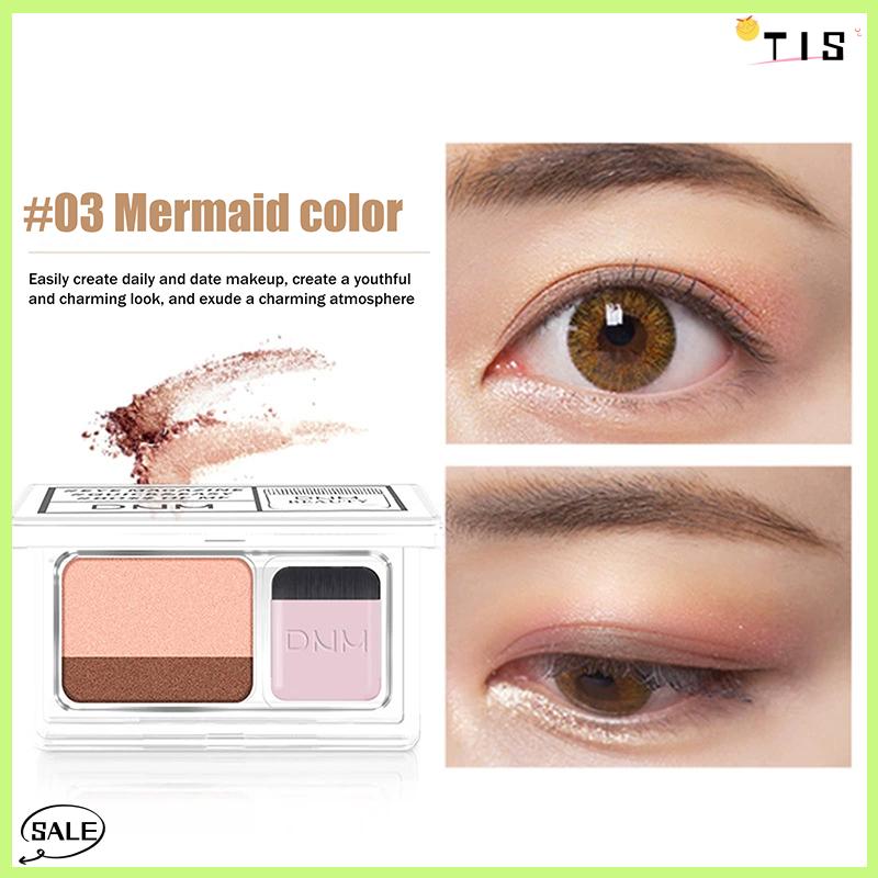 Follow Get New【TIS】 Bóng Mắt Hai Màu mờ đôi hộp nhỏ bóng mắt lười dễ dàng mang theo khay phấn mắt mỹ phẩm chuyên nghiệp cho phụ nữ - 3