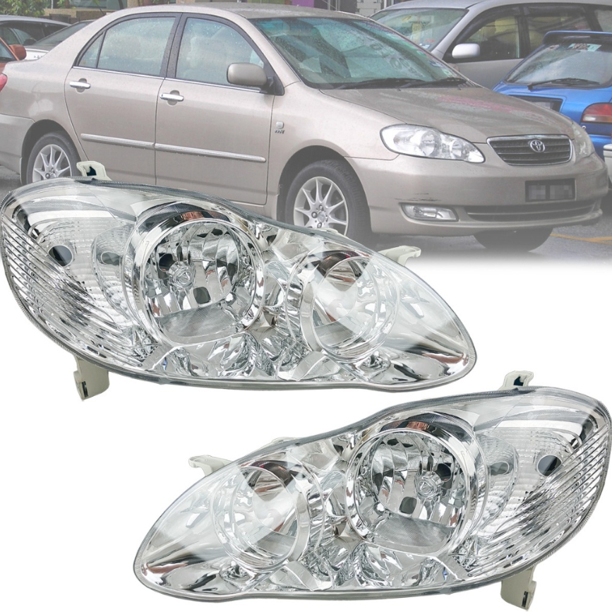 thumbnail image 2 of Black Headlight & Corner Lamp Set For 2001-2002 Toyota Corolla (4-Piece, Driver & Passenger) 2 of 5