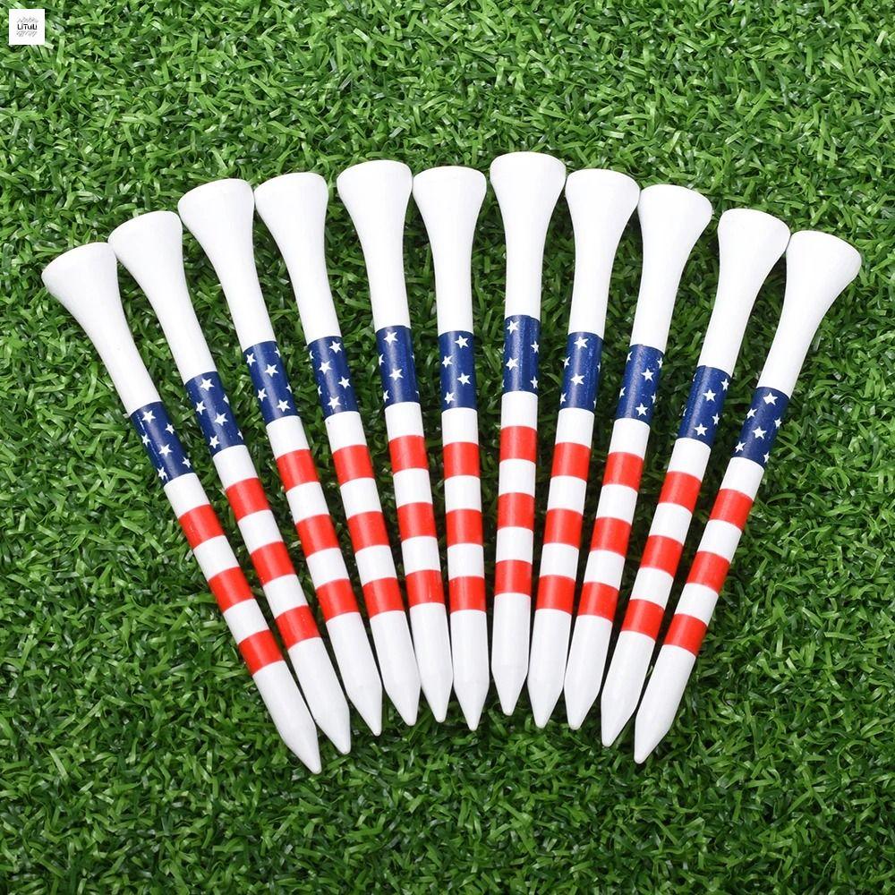 LITUILI 10PCS Sọc màu Áo thun golf 70mm/83mm Tre Bước xuống áo thun Bền Giảm ma sát Ổ đĩa Golf dài hơn Huấn luyện golf