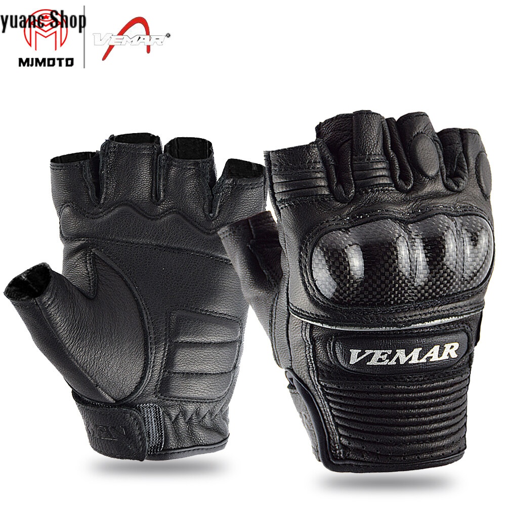 Yuanc shop vemar găng tay da ve-206 cho xe máy nam găng tay nửa ngón cacbon găng tay đạp xe leo núi