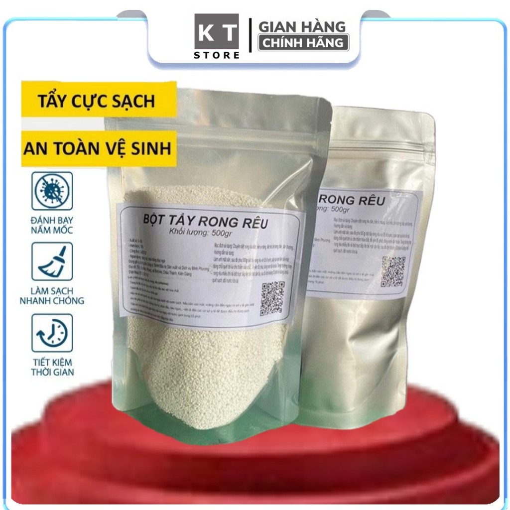 Bột Tẩy Rong Rêu Trên Nền Xi Măng, Sân Gạch, Vỉa Hè Và Tường Nhà Hiệu Quả - Gói 500g