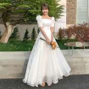 French Princess White Civil Wedding Dress by Debut Dresses