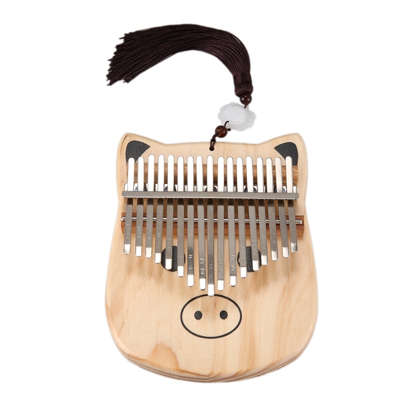 Mini Kalimba 17 Keys Thumb Piano with Tune Hammer Wood Hand Finger Piano Mbira Gifts for Kids Adult Beginners