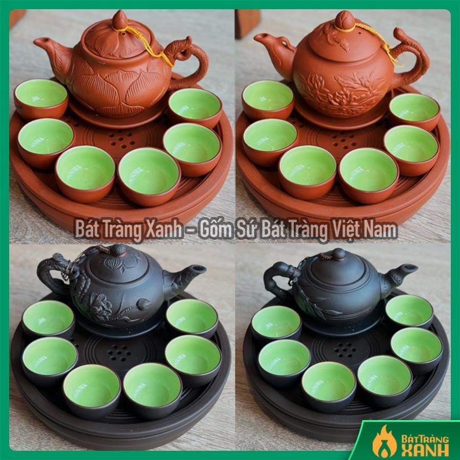 [16 MẪU] Bộ Ấm Chén Uống Trà Kèm Khay, Ấm Chén Tử Sa Bát Tràng, Ấm Chén Bát Tràng Cao Cấp