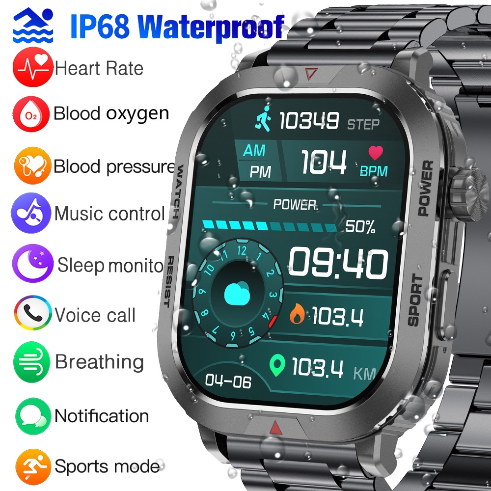 Z66 Smart Watch Heart Rate Blood Pressure Oxygen Body Temperature Monitoring Smartwatch For Men Women Bluetooth Call Breathing Exercise IP68 Waterproof Bracelet ราคา 625 บาท*ส่งฟรี