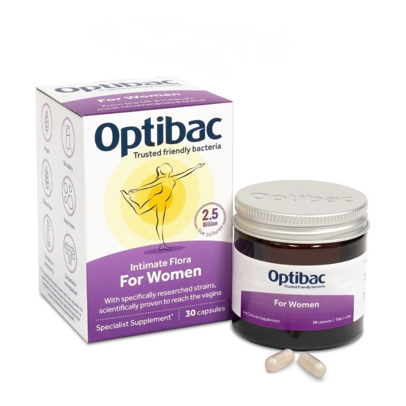 Men vi sinh Optibac tím (Optibac for wormen) UK chuẩn nội địa Anh hộp 30 viên và 90 viên mẫu mới NTS