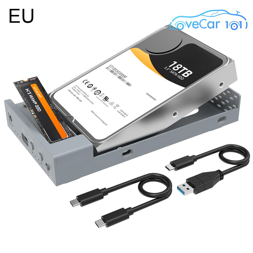 Dual Bay Enclosure with Offline Clone Cloner Enclosure Automatically Sleep for M.2 NVMe and 2.5 3.5 Inch SATA SSD/HDD ราคา 1,510 บาท*ส่งฟรี