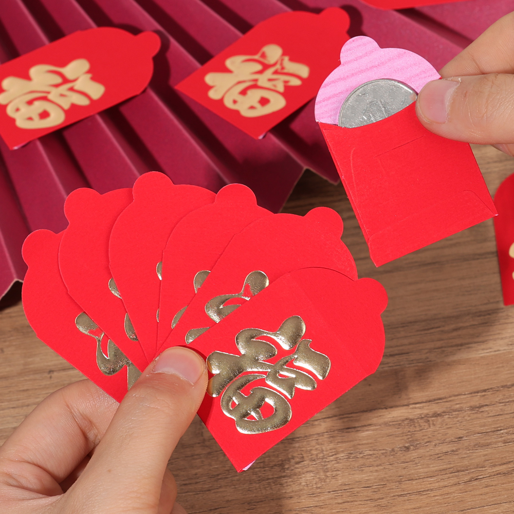 5-50 cái/bộ mini phong bì Màu Đỏ Xu gói màu đỏ phước lành túi tiền sinh nhật năm mới Túi Quà Tặng trẻ em