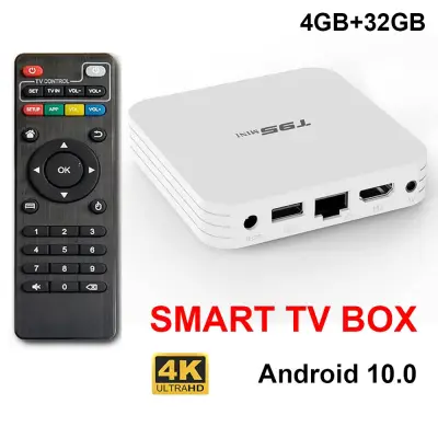 WICKEDSTORE17E8 T95MINI Professional Media Player 4K H.265 Quad Core Android 10.0 Smart TV Box Set Top Box 2.4G WiFi