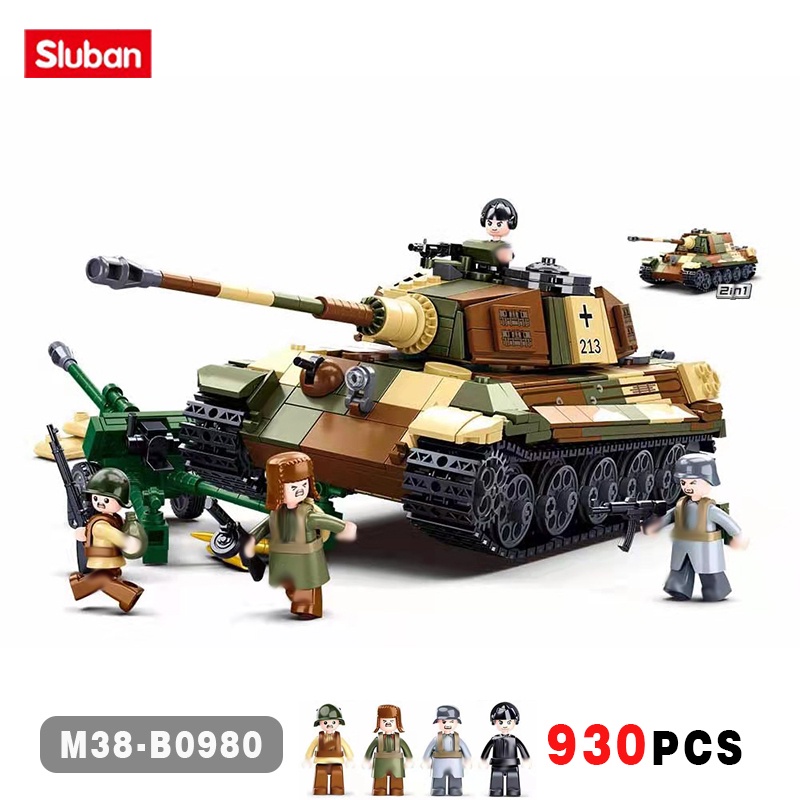SLUBAN Bộ Đồ Chơi Lắp Ráp Lego Hình Xe Tăng Quân Đội 930 Mảnh WW2 Chất