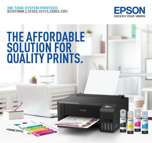 Epson EcoTank L1250 (Singapore Warranty) A4 Wi-Fi Ink Tank Printer Singapore