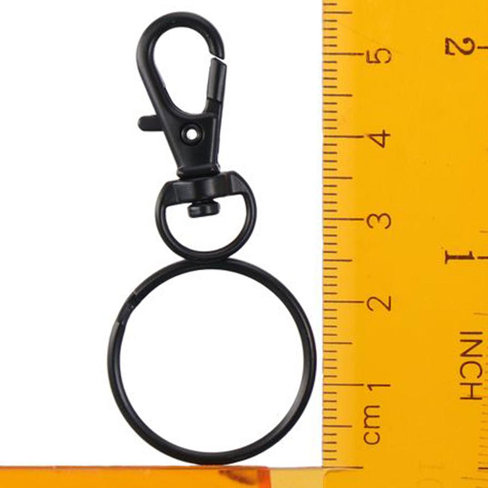 NORORTHY Metal Key Chain Rings 20pcs Black Keychain Clip Small