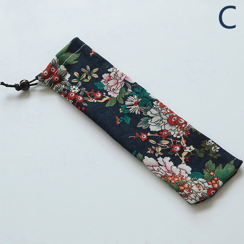 Godessing phong cách Nhật bản túi dao nĩa túi dây rút du lịch tái sử dụng cho bộ đồ ăn nhà bếp Ngã Ba muỗng đũa tre bàn chải làm sạch