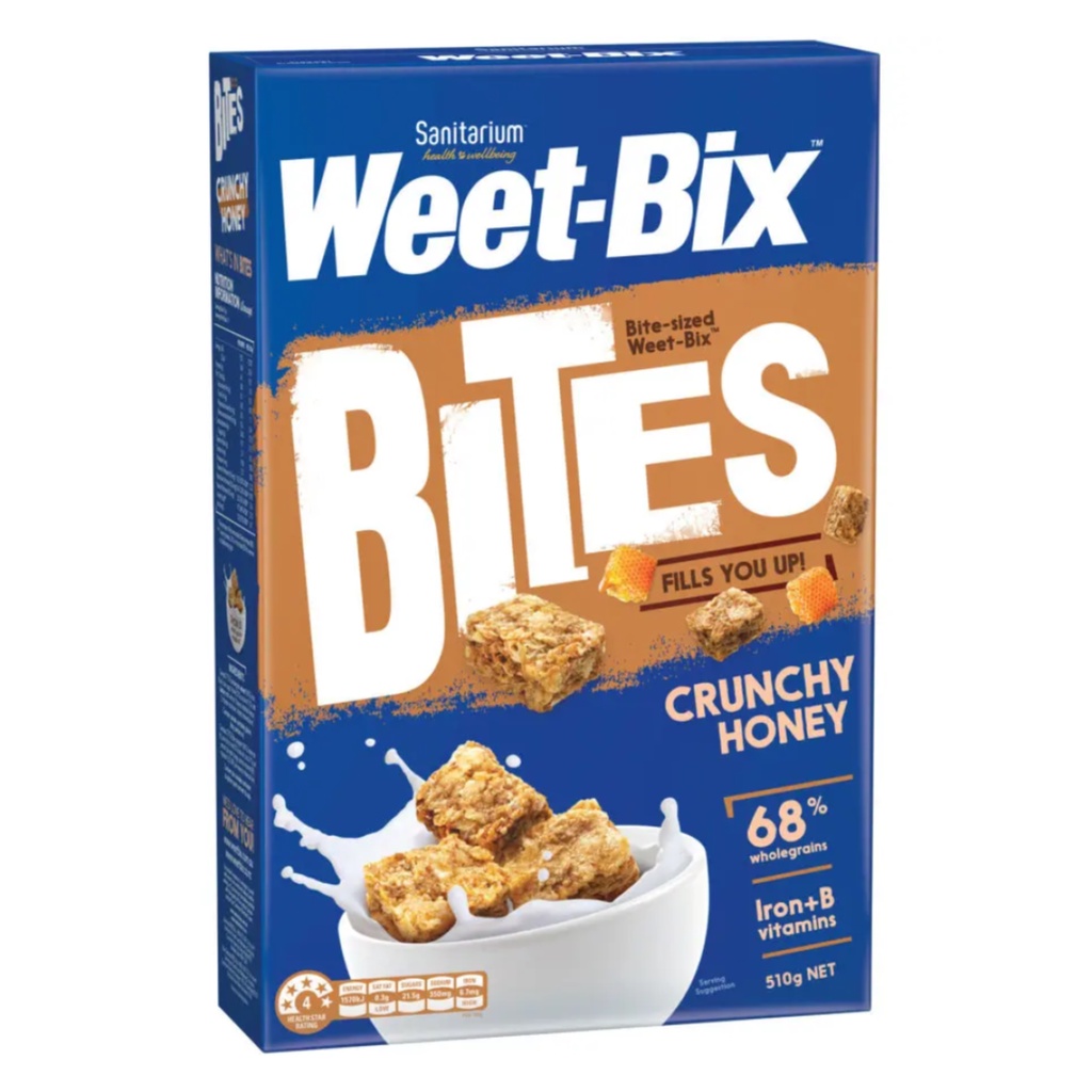 Bánh Ngũ Cốc Mật Ong Giòn, Weet-Bix Bites, Crunchy Honey (510g)