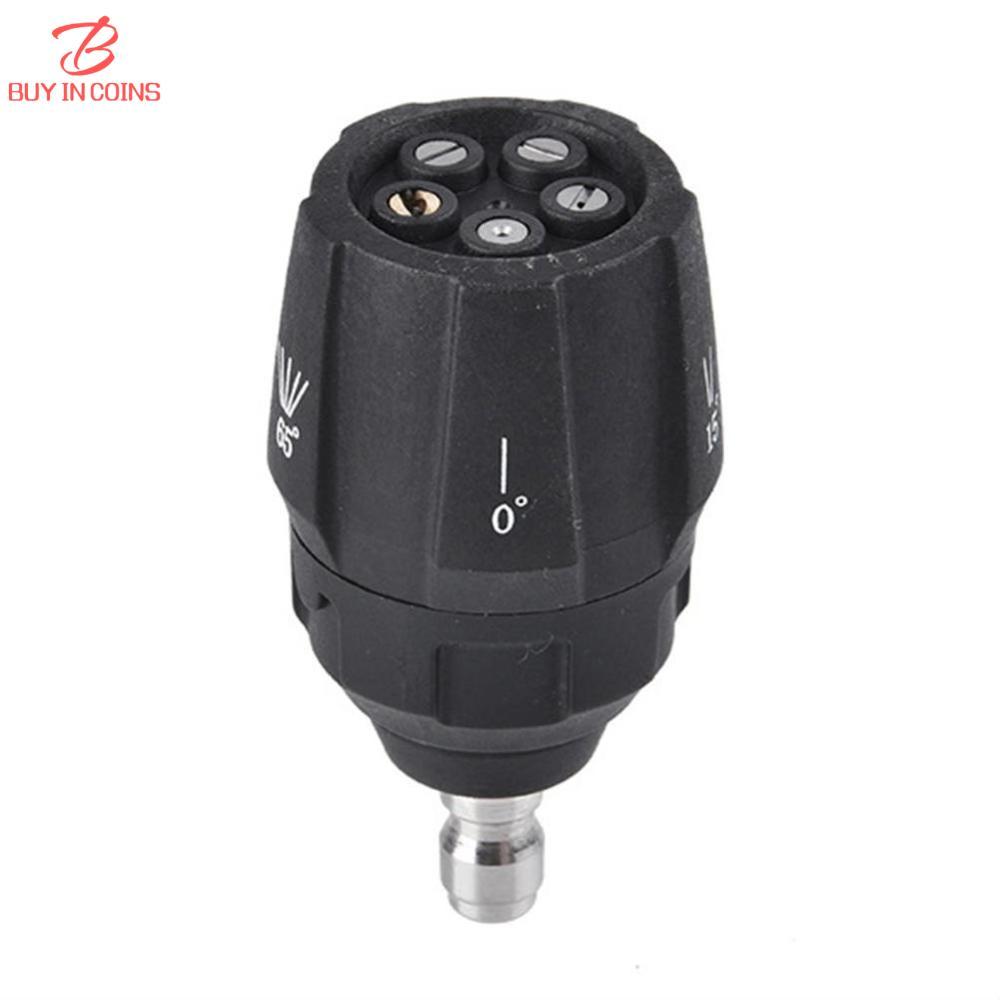 BC 5 In 1 Car Washer Spray Nozzle High Pressure Washing Nozzle 1/4 Quick Connector Rotating 0/15/25/40/65 Degree Pressure Washer