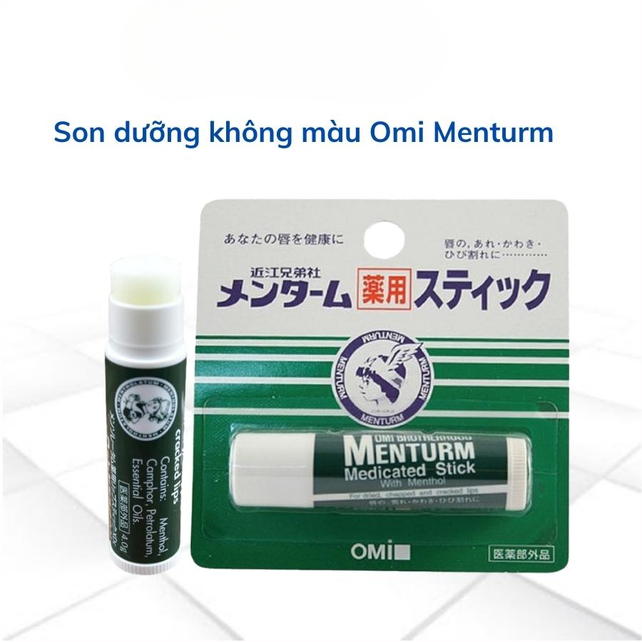 Son dưỡng môi chống khô nứt nẻ Omi Menturm Nhật Bản son dưỡng hương bạc hà the mát - H.E.E COSMETIC