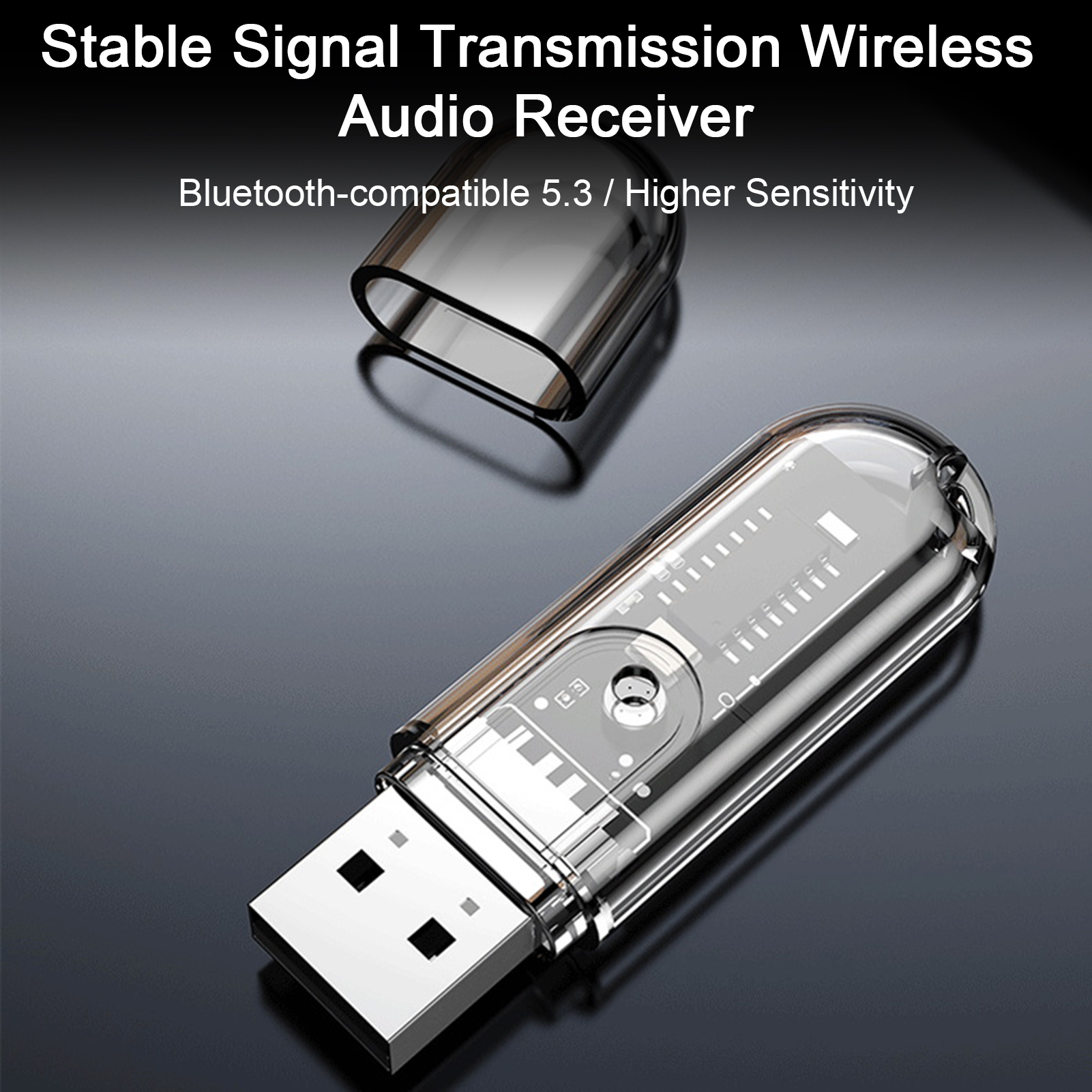 Máy thu phát không dây Bluetooth tương thích 5.3 tín hiệu mạnh ổn định truyền tín hiệu Bộ thu âm thanh không dây đầu phát âm thanh thực tế xe âm nhạc