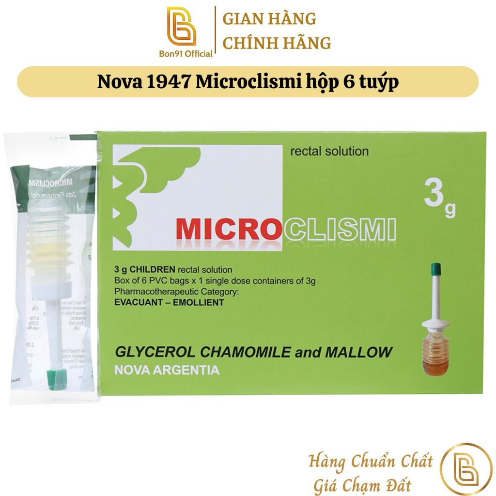 Nova 1947 Microclismi hộp 6 tuýp dung dịch thụt trực tràng cho người lớn nhập khẩu Ý