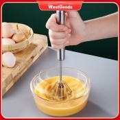 WG Stainless Steel Semi-Automatic Egg Beater Whisk Blender