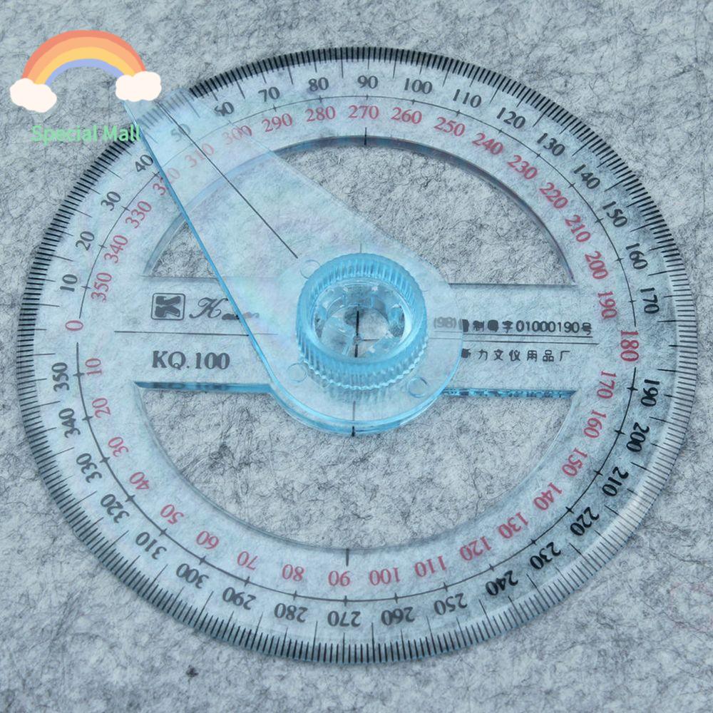 TINGTIAN Vòng quay Bền Văn phòng Vòng tròn đầy đủ Toán học Đồ dùng học tập Thước đo góc con trỏ Máy đo góc Dụng cụ đo lường Thước đo góc