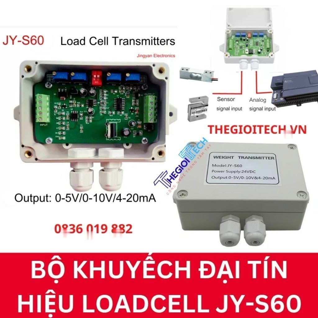 Bộ Chuyển Đổi Tín Hiệu Cân Điện Tử JY-S60 - Ngõ Ra 0-5V, 0-10V, 4-20mA, Độ Chính Xác Cao