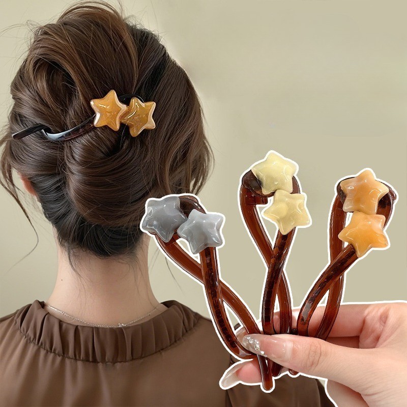 กิ๊บติดผมรูปดาวอะคริลิคแฟชั่นสำหรับผู้หญิง กิ๊บติดผมแบบคำเดียวด้านหลังศีรษะ ราคา 7 บาท*ส่งฟรี