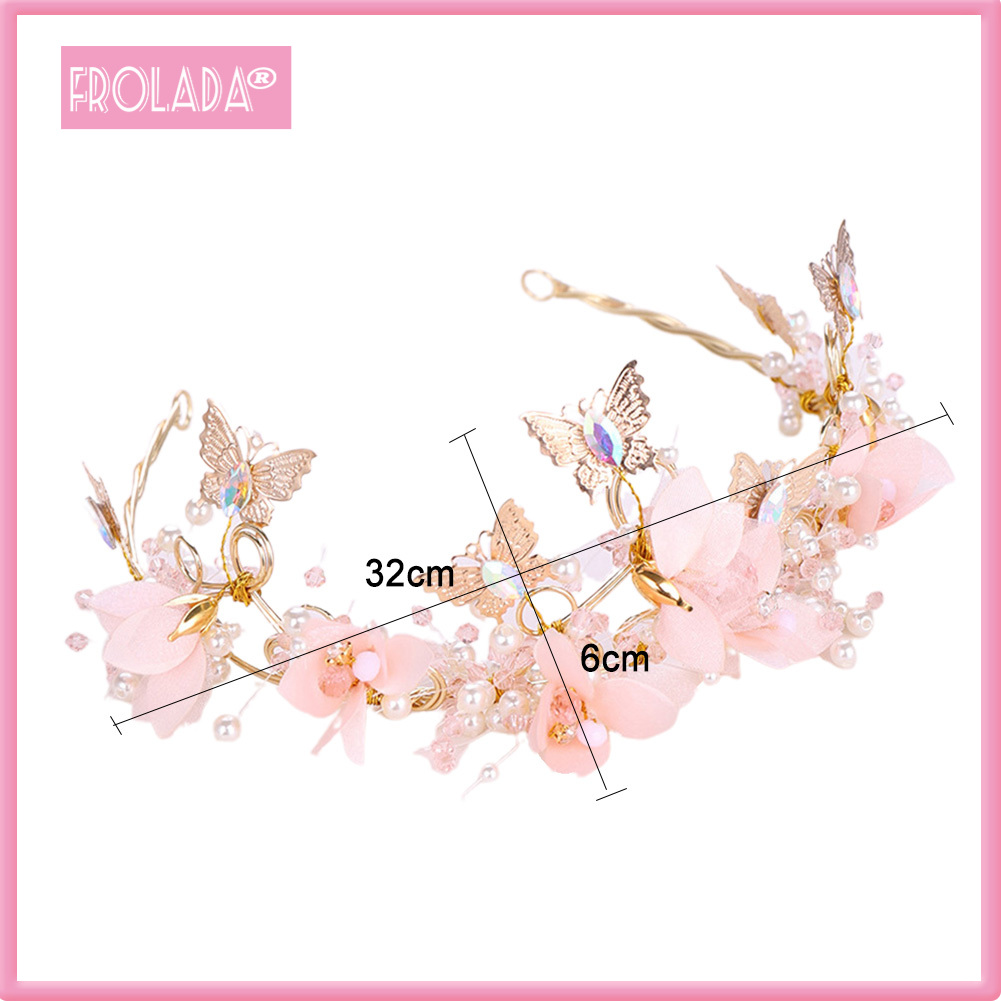 Kids Faux Pearl Butterfly Crown Tiara Headband Princess Party Headwear ราคา 235 บาท*ส่งฟรี