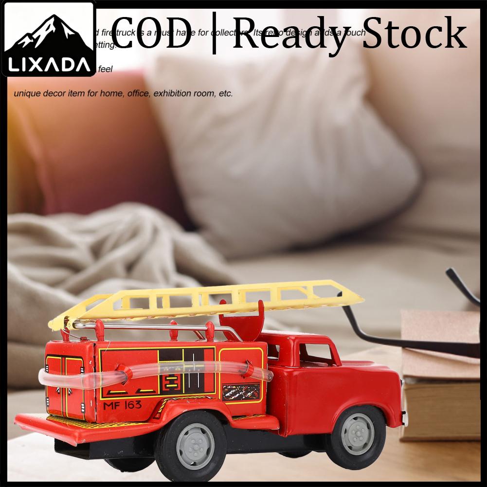 LIXADA Fire Truck Decor Toy Nostalgic Fun Handmade Vintage Fire Truck Toy for Home ราคา 532 บาท*ส่งฟรี