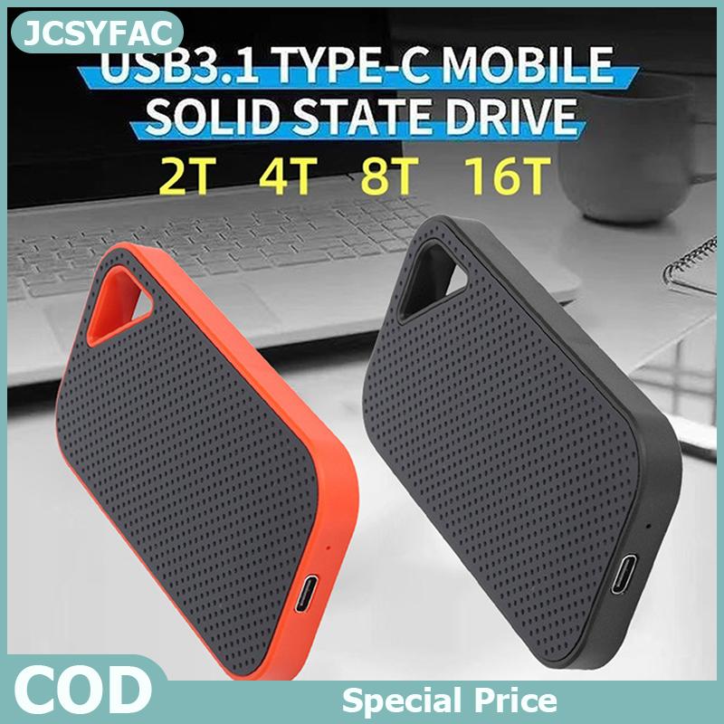 JCSYFAC ฮาร์ดไดรฟ์ภายนอก SSD แบบพกพา64GB, SSD Type-C USB 3.1 m.2สำหรับแล็ปท็อป เดสก์ท็อป โทรศัพท์ mac แฟลชเมมโมรี่ดิสก์ ราคา 281 บาท*ส่งฟรี