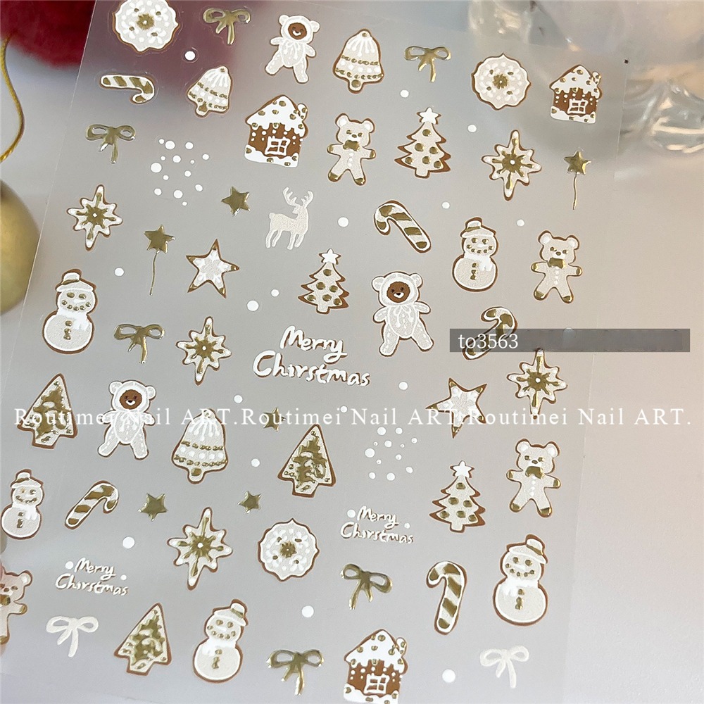 TiTiko Santa Claus Nail Stickers Nail Decoration Christmas Pattern Japanese Nail Stickers Nail Art Stickers Sticker Material
