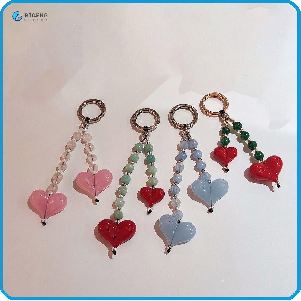 RJQFNG Trái tim tình yêu lớn Charm túi Y2K Hạt dây chuyền túi ví Hợp thời trang Chuỗi hạt