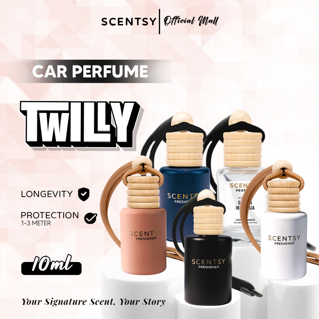 SCENTSY Parfum Mobil TWILLY Pengharum Anti Mual 10ml Pewangi Ruangan Kantor Toilet Kamar tidur Lemari Inspired by Fragrance Aroma Terapi Mewah Parfum Gantung Capit Jepit AC Aksesoris Mobil Harga 19,950 rupiah*Gratis Ongkir