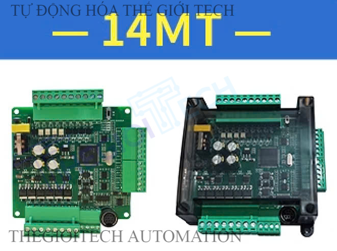 Board Mạch Lập Trình PLC KW FX3U-14/20/30/48/MR/MT relay transistor MD8 6AD/2DA 0-10V, 2 RS485, RTC, 24VDC, GX Works2, 4 Kênh Vào X0-X4 20kHz, 4 Kênh Ra Y0-Y3 Tốc Độ Cao - FX3U14MT MD8 - VỎ NGOÀI