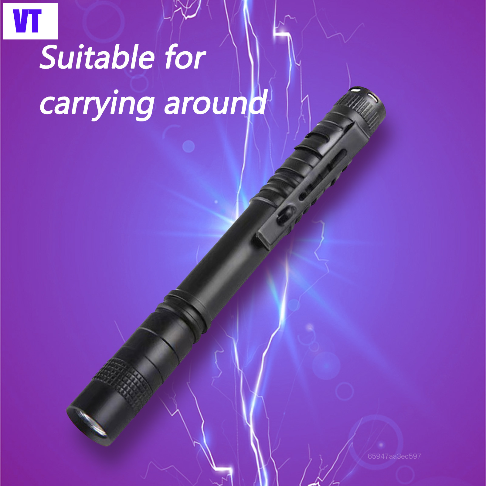VT LED Portable Purple Light Flashlight Easy to Storage with Pen Clip Design for Various Jewelry Identification VT-MY