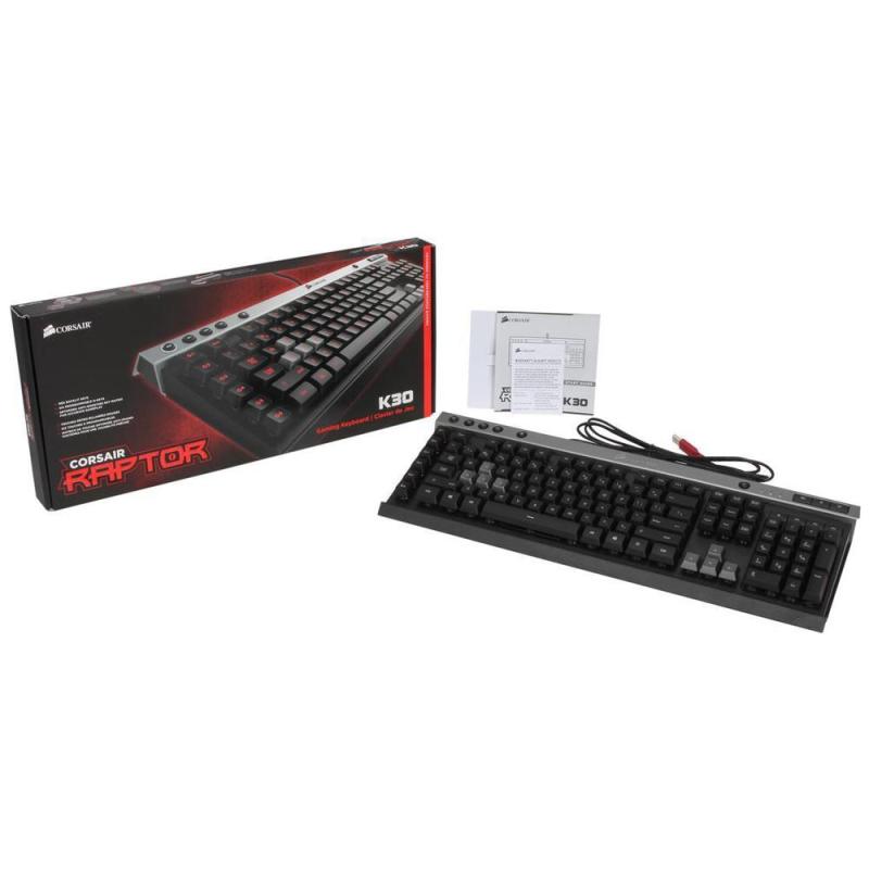 Corsair Cs-Ch-9000043-Na Gaming Keyboard, Red Led Backlit, Raptor K30 Singapore