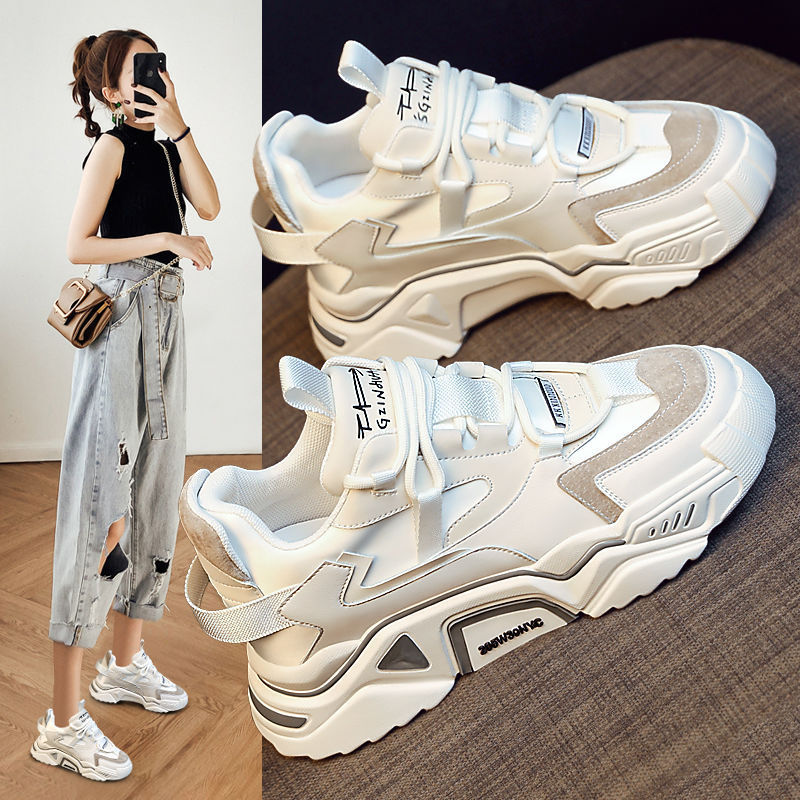 Giày Chunky Sneaker Instagram Giày Nữ Sành Điệu Mùa Xuân Thu Nổi Tiếng Trên Mạng Siêu Dễ Phối Đồ Tăng Chiều Cao Bên Trong Thể Thao Thường Ngày