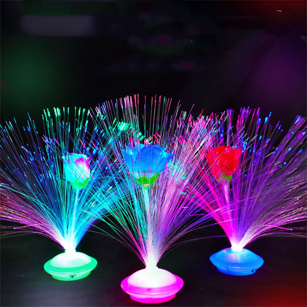 NEXASHOP Flashing Holiday Home Decor Night Lamp Multicolor LED Fiber Optic Light Christmas Decoration