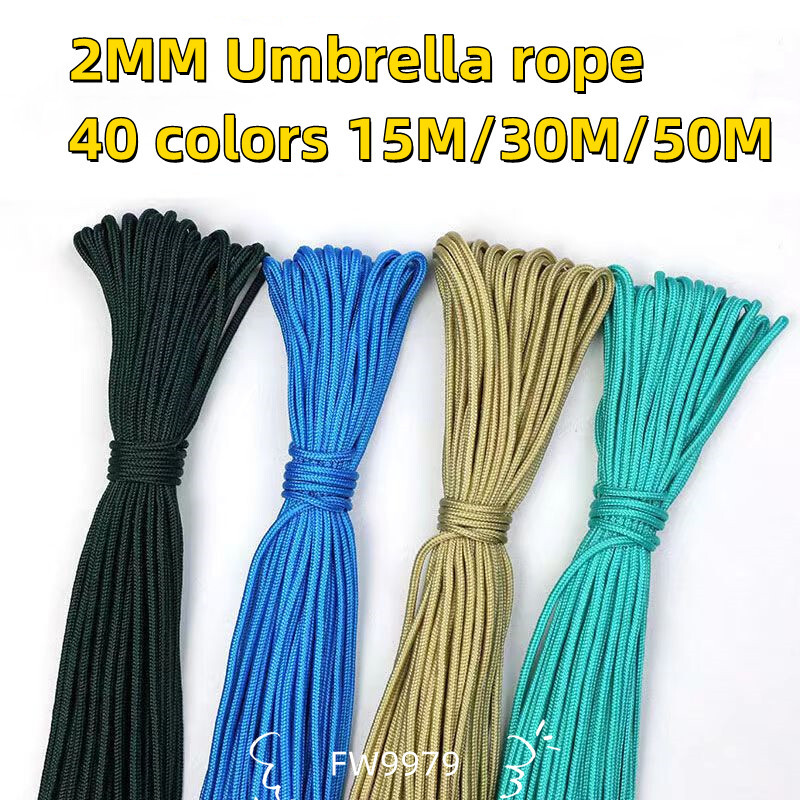 Paracord 2mm một đứng lõi Paracord mỗi sopravvivenza paracadute cordino cordino campeggio arrampicata campeggio corda escursionismo