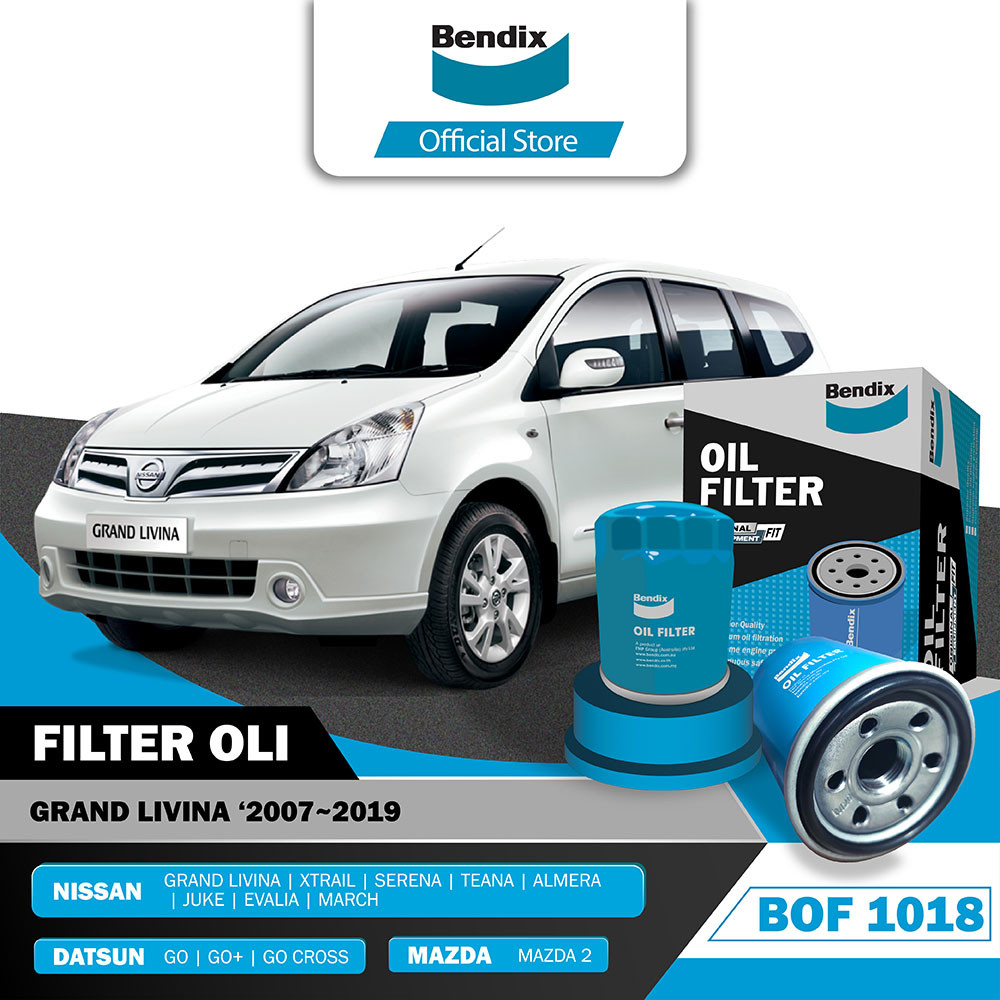 Bendix Oil Filter Nissan Grand Livina Car Oil Filter 2007-2019 - Bof1018 Harga 56,600 rupiah*Gratis Ongkir